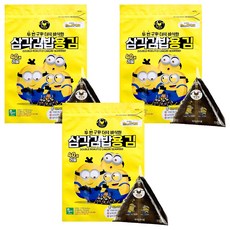 만전김 미니언즈 두번 구운 삼각김밥용 김 리필용 40매입, 48g, 3개