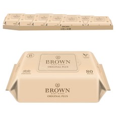 BROWN Original Plus 嬰兒濕紙巾, 55g, 80張, 10包