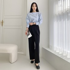 유세븐 여성용 와이드 원버튼 투플리츠 팬츠 DHWP9007