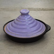 萬古燒 藤紫塔吉鍋，日本製造，寬：22cm/含蓋高：15cm，材質：陶瓷, 1個