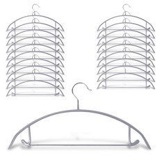 Market Plan 防滑塗層西裝圓形衣架, 灰色, 20件