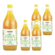 발베로 유기농 애플 사이다 비네거, 1L, 5개