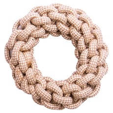 Little poppet 小小毛孩 寵物棉麻耐咬繩結玩具, 淺棕色, 1個