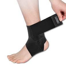 스카위즈 가벼운 탄력 발목 보호대 보강 롱 와이드 블랙, 1개