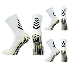 HnEx 단목 논슬립 스포츠 양말, 화이트, 3개