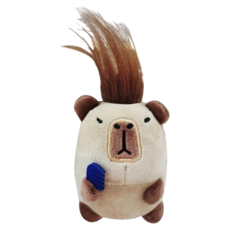 時尚水豚毛髮玩偶包包掛飾鑰匙圈, 棕色, 1個, 60mm