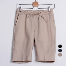 빼빼 여성용 심플 5부 밴딩 슬랙스 반바지