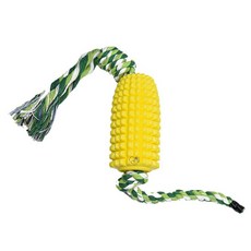 Solpetori 狗狗玉米潔牙玩具, 黃色 + 綠色, 1個