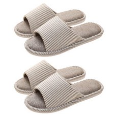 아리코 스트라이프 거실화, 브라운, 2개