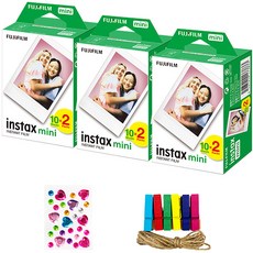 FUJIFILM 富士 instax 拍立得mini空白底片 60張+木夾裝飾組, 單品, 1組