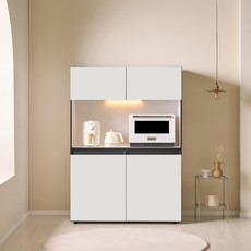 엘리에셀 LED 진열 광폭 수납장 1000 세트 방문설치, 코타화이트