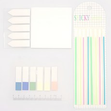 하비스페이스 점착식 투명 메모 포스트잇 인덱스 세트, 화이트, 1세트