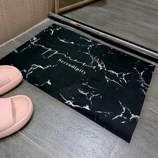 矽藻土 加厚款 黑色大理石 吸水地墊, 40 x 120cm, 1片