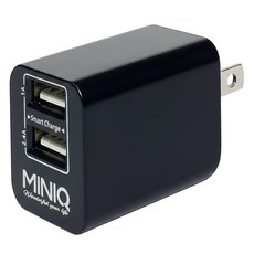 MINIQ 智慧型USB急速充電器/變壓器, 黑色, 1個