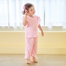 BERRYMAY 女童天使褶皺休閒家居服套裝