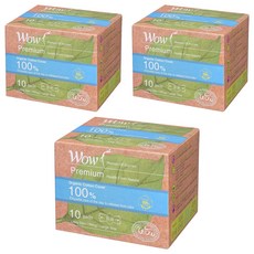 Wow 優質蝶翼衛生棉, 大型(28cm), 10片, 3盒