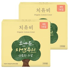 Chiuub 自然觸感衛生棉, 中型(25cm), 2包, 14片