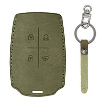 CHAMOA 가죽 스마트키케이스 더올뉴제네시스 G80 GV80, 올리브+흑니켈사틴, MH132