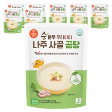 Jjangjuk 嬰幼兒用純韓牛我們寶寶羅州牛骨高湯, 200g, 8個, 綜合口味
