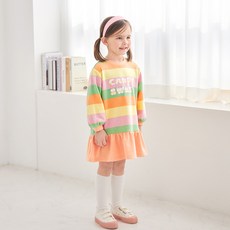 WALTONKIDS 女童糖果甜心條紋連身裙