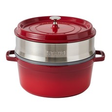 staub Cocotte 蒸籠套組 櫻桃紅, 26cm, 基本, 1個