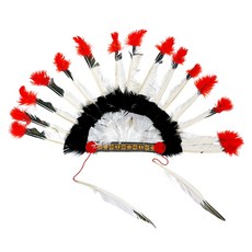 Party09 印地安酋長帽, 1個, 白紅色