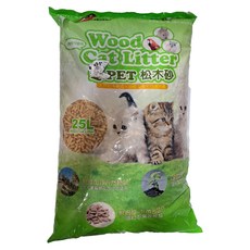 Q PET Wood Cat Litter 環保松木砂 貓兔小動物皆用 貓砂 QP-WD-02, 25L, 1包, 松木香