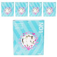 TissuEDori 迷你壓縮毛巾球 500個, 100%天然纖維, 5盒