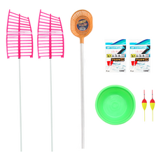 COMBI 公魚冰釣手竿 2人完整套組 底部浮釣兩用, 混合顏色