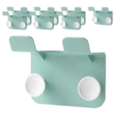 多功能掛勾吹風機架, ABS材質, 加購無痕背膠, 繞線收納, 綠色, 8個