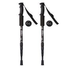 TingAll 健行用超輕量拐杖 登山杖 2支, 黑色