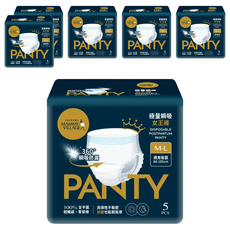 MAMMY VILLAGE 六甲村 極量瞬吸女王褲 產後拋棄式內褲, M-L, 5件, 6包