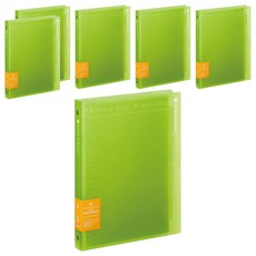 KyOKUTO B5厚26孔半透明資料夾附索引袋, 粉綠色, 6個