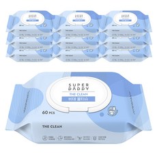 SUPER DADDY 清潔掀蓋濕式衛生紙, 60g, 60張, 10包