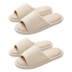 Alleophom 條紋室內拖鞋, 象牙白, 2組