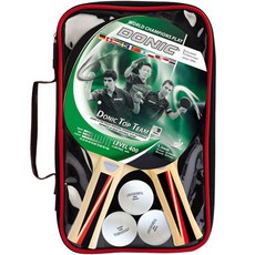 DONIC 桌球拍 2入 + 桌球 3入 + 球拍袋 788495 套組, TOP TEAM 400