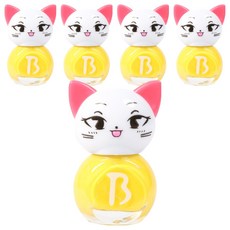 바블리 키즈네일 냥이 스티커형식 어린이매니큐어, 옐로핑, 5개