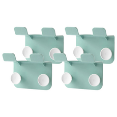 多功能掛勾吹風機架, ABS材質, 加購無痕背膠, 繞線收納, 綠色, 4個