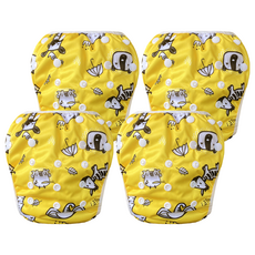 我家寶貝 嬰幼童調節式內褲型泳褲 動物園, 0~3歲, 4件