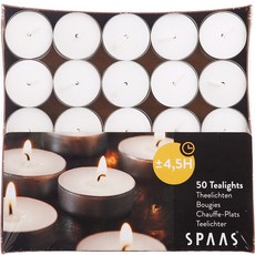 SPAAS 鋁殼蠟燭, 無香味, 50個