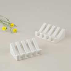 아띠홈 실리콘 수세미 비누받침, 크림, 2개
