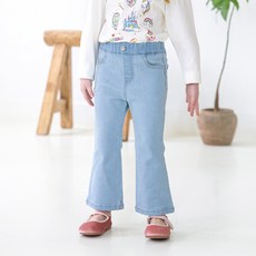 WALTONKIDS 女童時尚喇叭丹寧褲