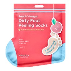 FRUDIA 給足面子 桃氣3D嫩足膜, 溫和去角質, 舒緩足部疲勞, 40g, 1雙, 1包