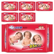 OMA&Baby 拭拭樂 嬰兒柔濕巾, 6包, 85張