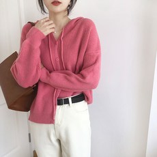 PEONIST 女款連帽休閒針織開襟衫