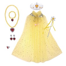 Tory World 生日派對公主披風組, 1套, 黃色