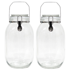 HAULS HOME Carry-lock 多用途提把密封玻璃瓶 + 包裝布套組, 3L, 2套