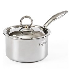 schellaf IH爐適用三層316不鏽鋼單柄湯鍋+鍋蓋組, 混色, 14cm