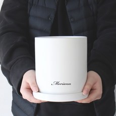 MORIANN 陶瓷花盆 + 底座, 白色, 1個