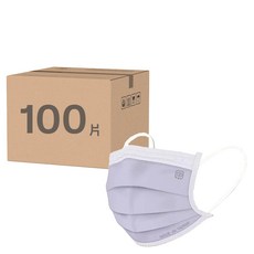友你 兒童平面醫療口罩, 紫色, 50片, 2盒